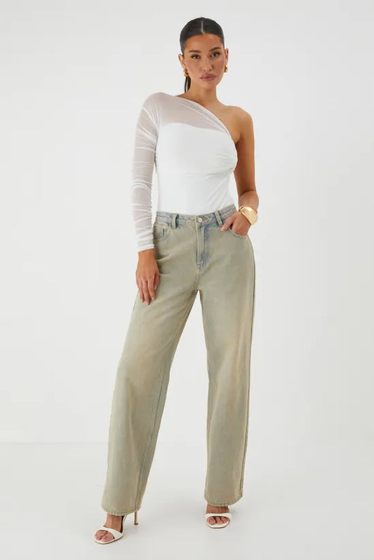 Mesh One Shoulder Bodysuit